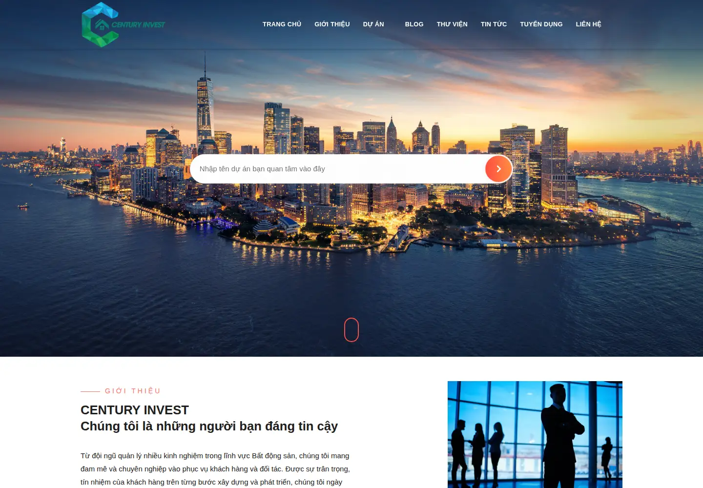 Captured homepage of centuryinvest.vn in the current scan