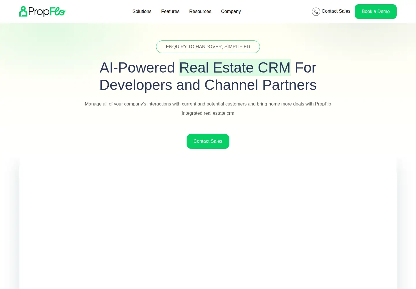 Captured homepage of propflo.ai in the current scan