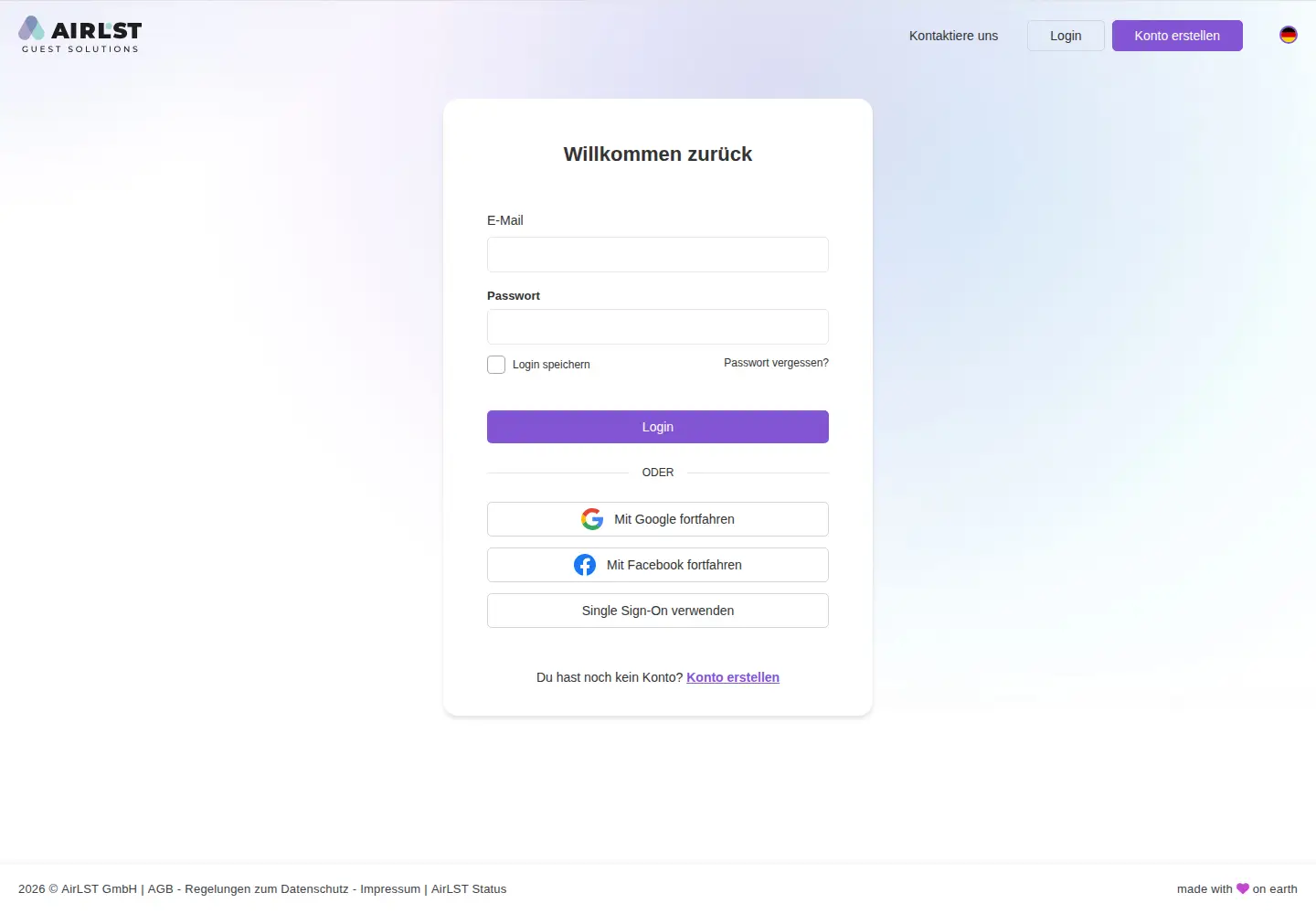 Captured homepage of airlst.app in the current scan