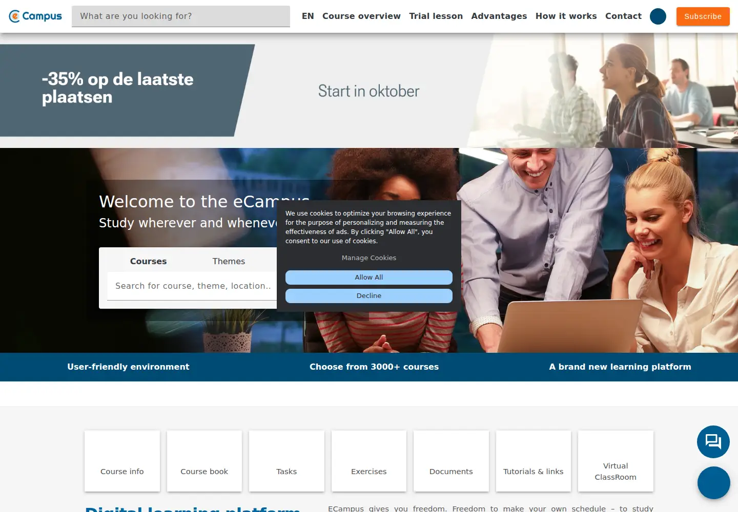 Captured homepage of ecampus.app in the current scan
