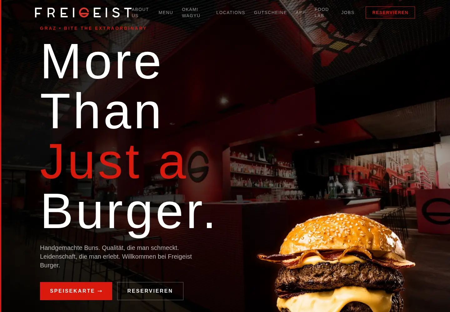 Captured homepage of freigeist-burger.at in the current scan