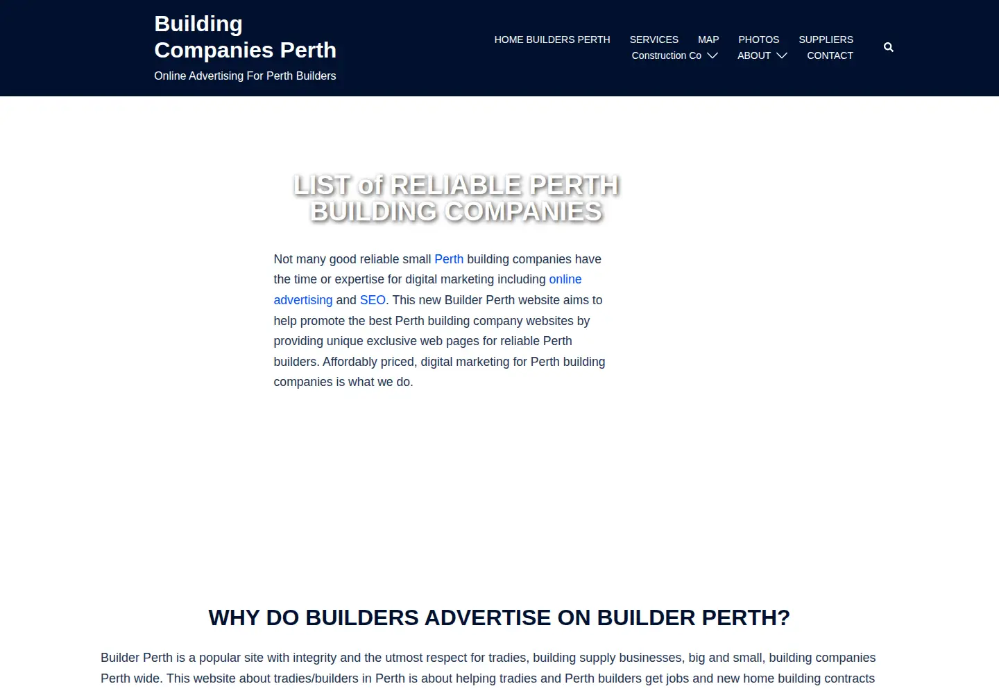 Screenshot of builderperth.builders