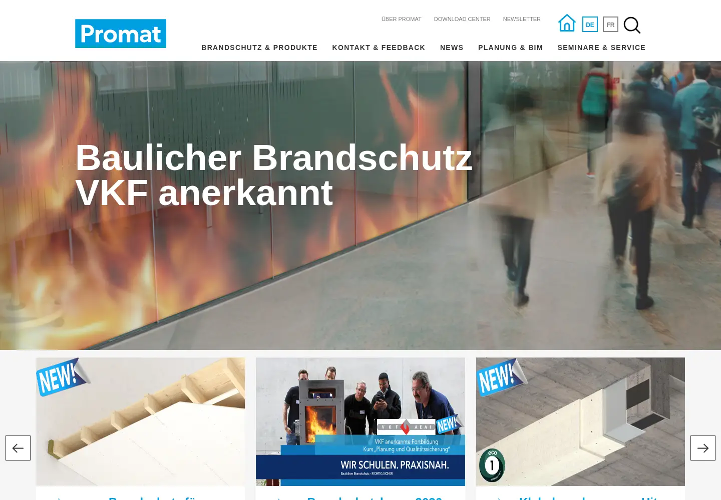 Screenshot of promat.ch