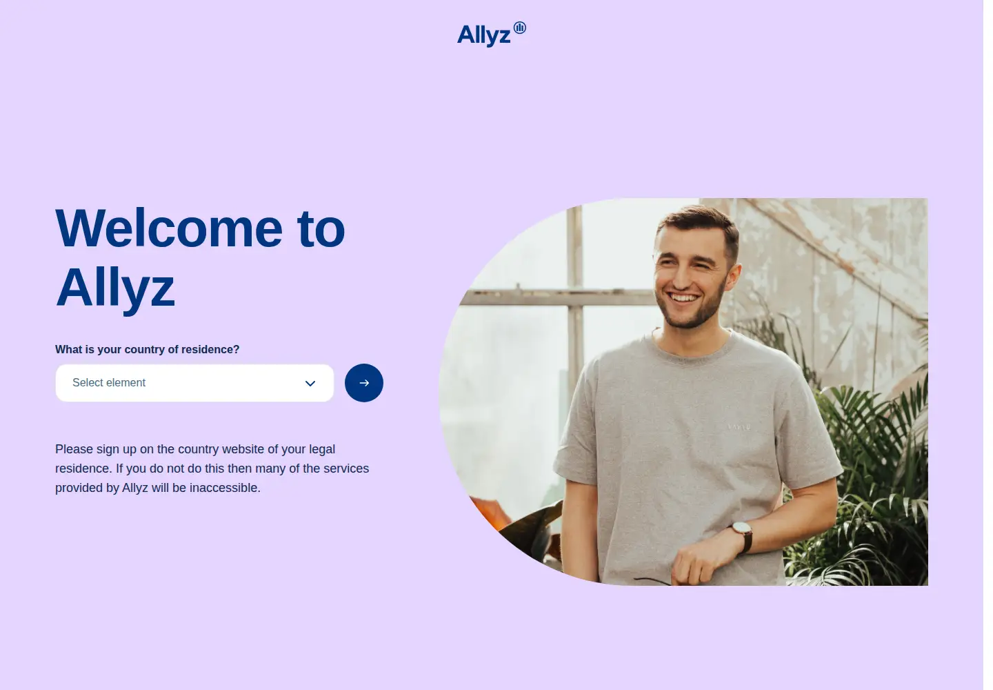Captured homepage of allyz.com in the current scan