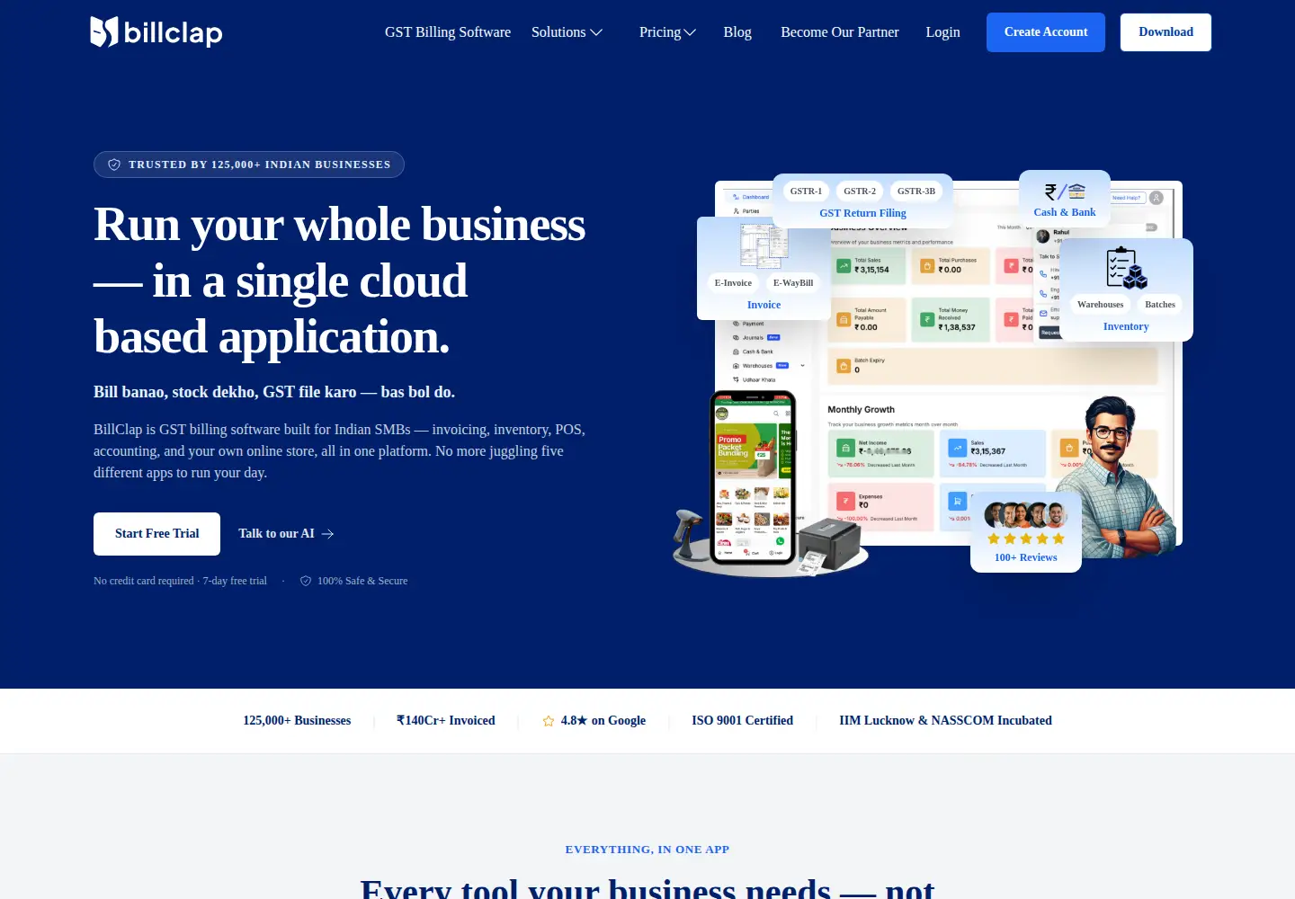Captured homepage of billclap.com in the current scan