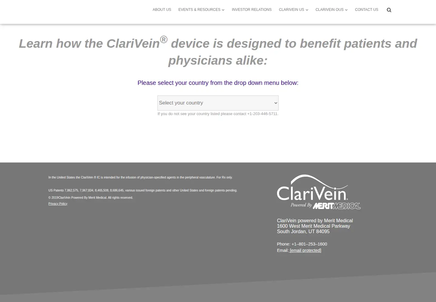Screenshot of clarivein.com