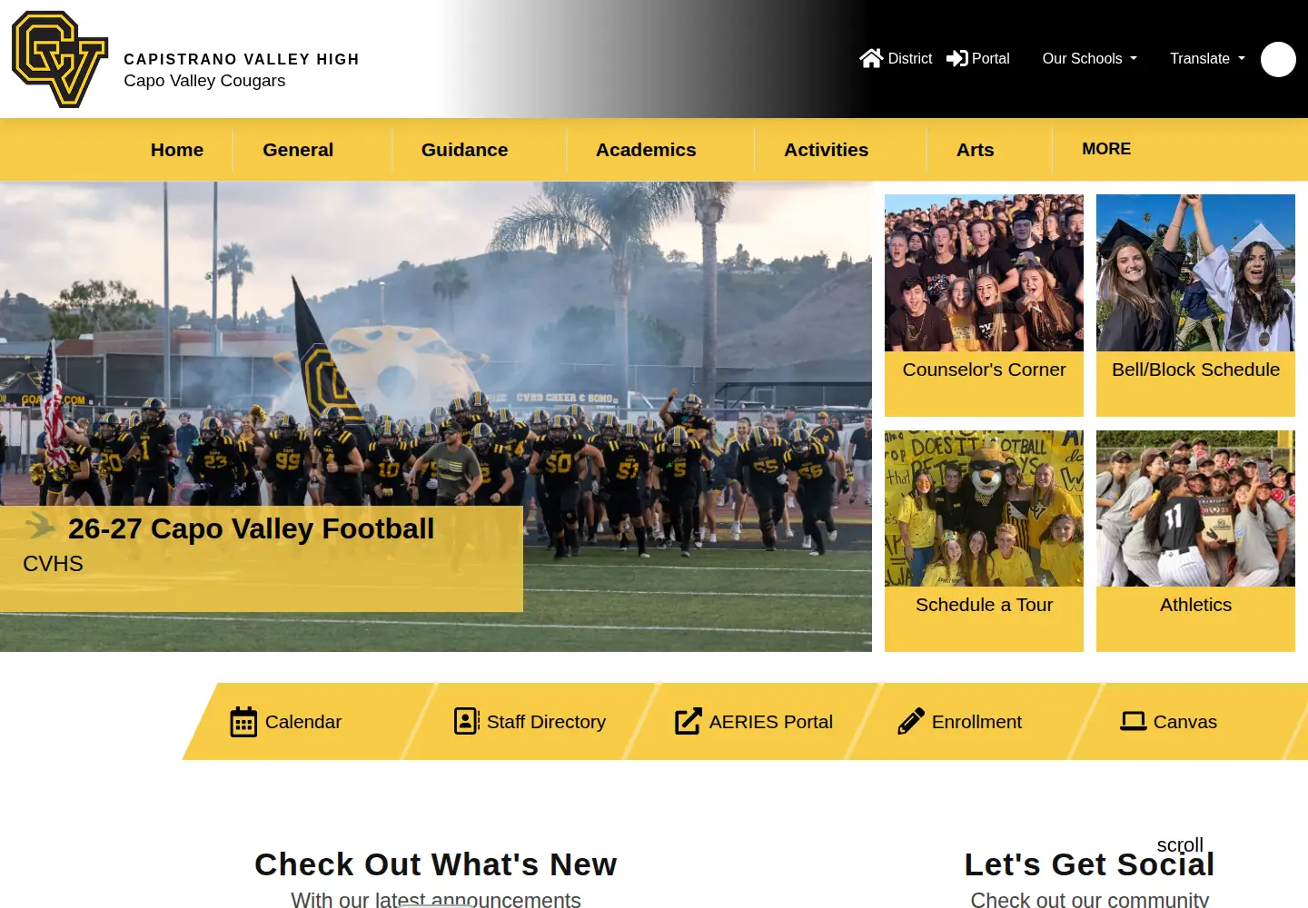 Captured homepage of cvhs.com in the current scan