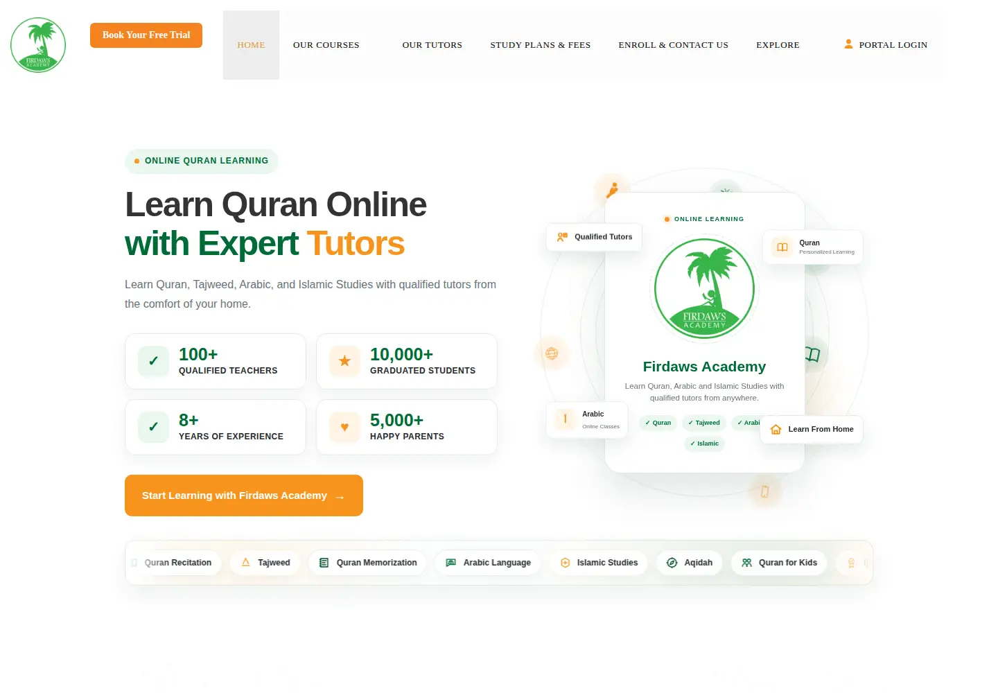 Captured homepage of firdawsacademy.com in the current scan