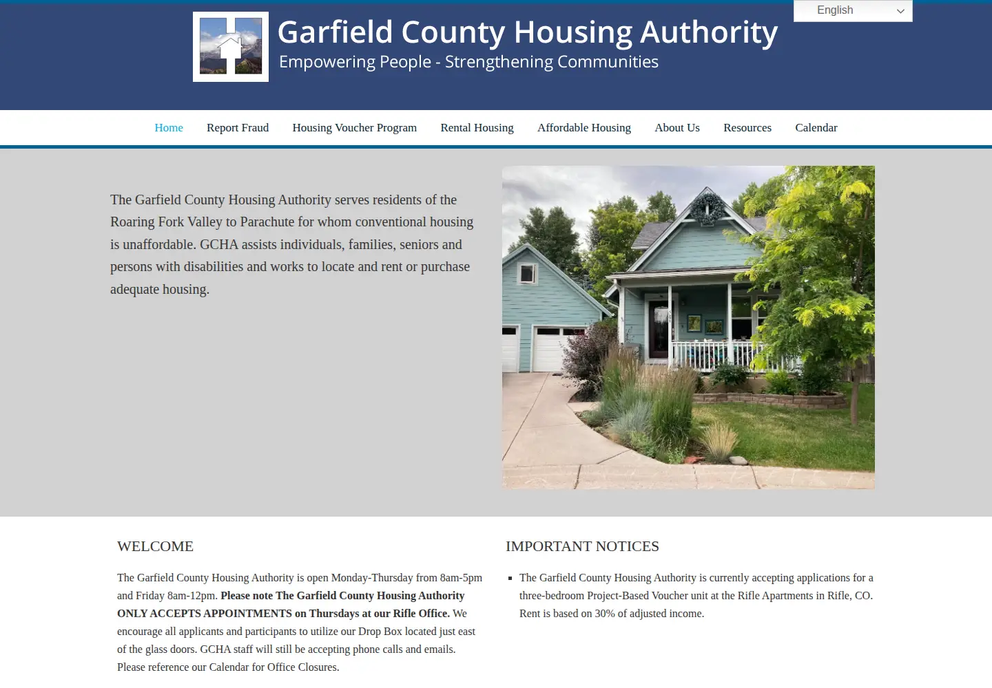 Screenshot of garfieldhousing.com
