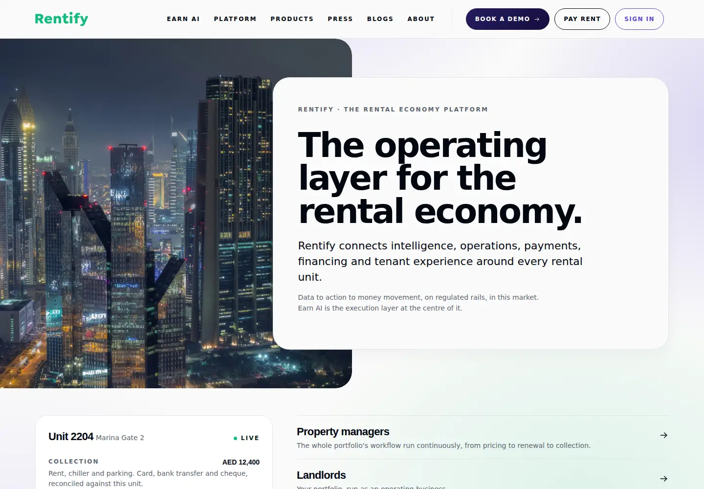 Captured homepage of gorentify.com in the current scan