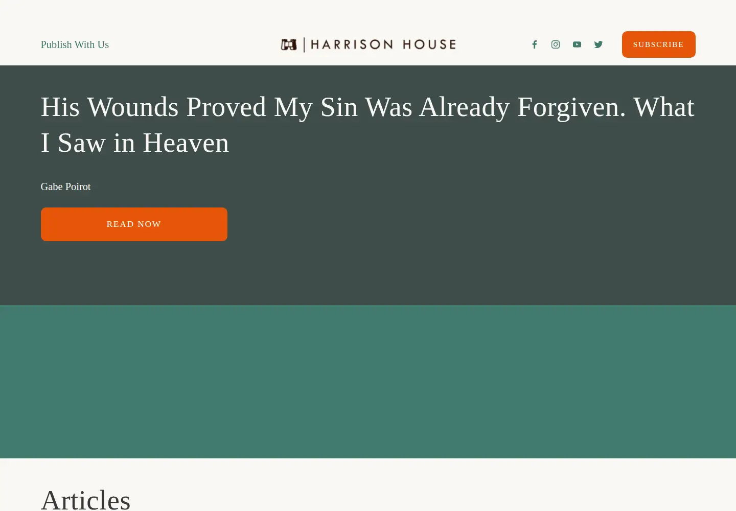 Captured homepage of harrisonhouse.com in the current scan