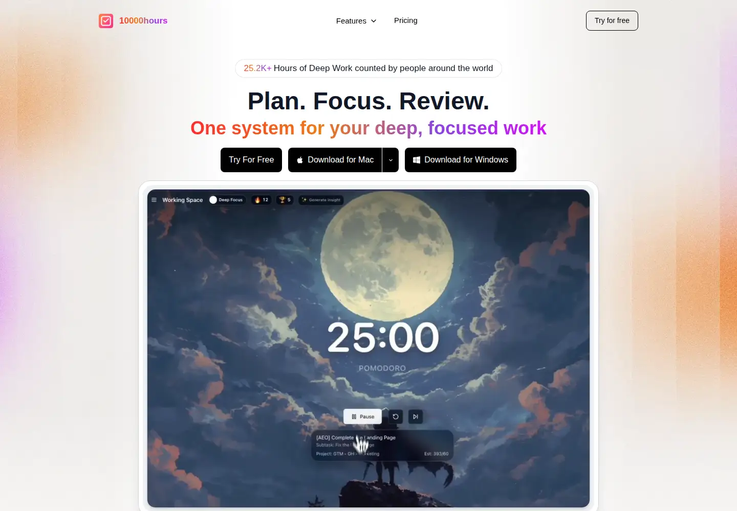Captured homepage of make10000hours.com in the current scan