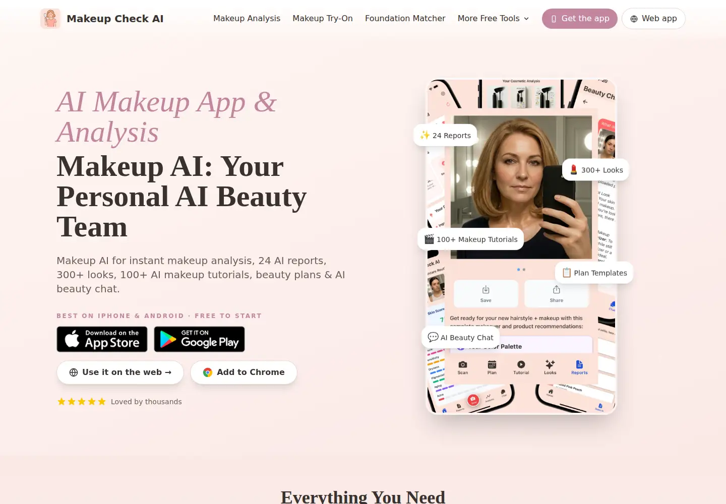 Screenshot of makeupcheckai.com