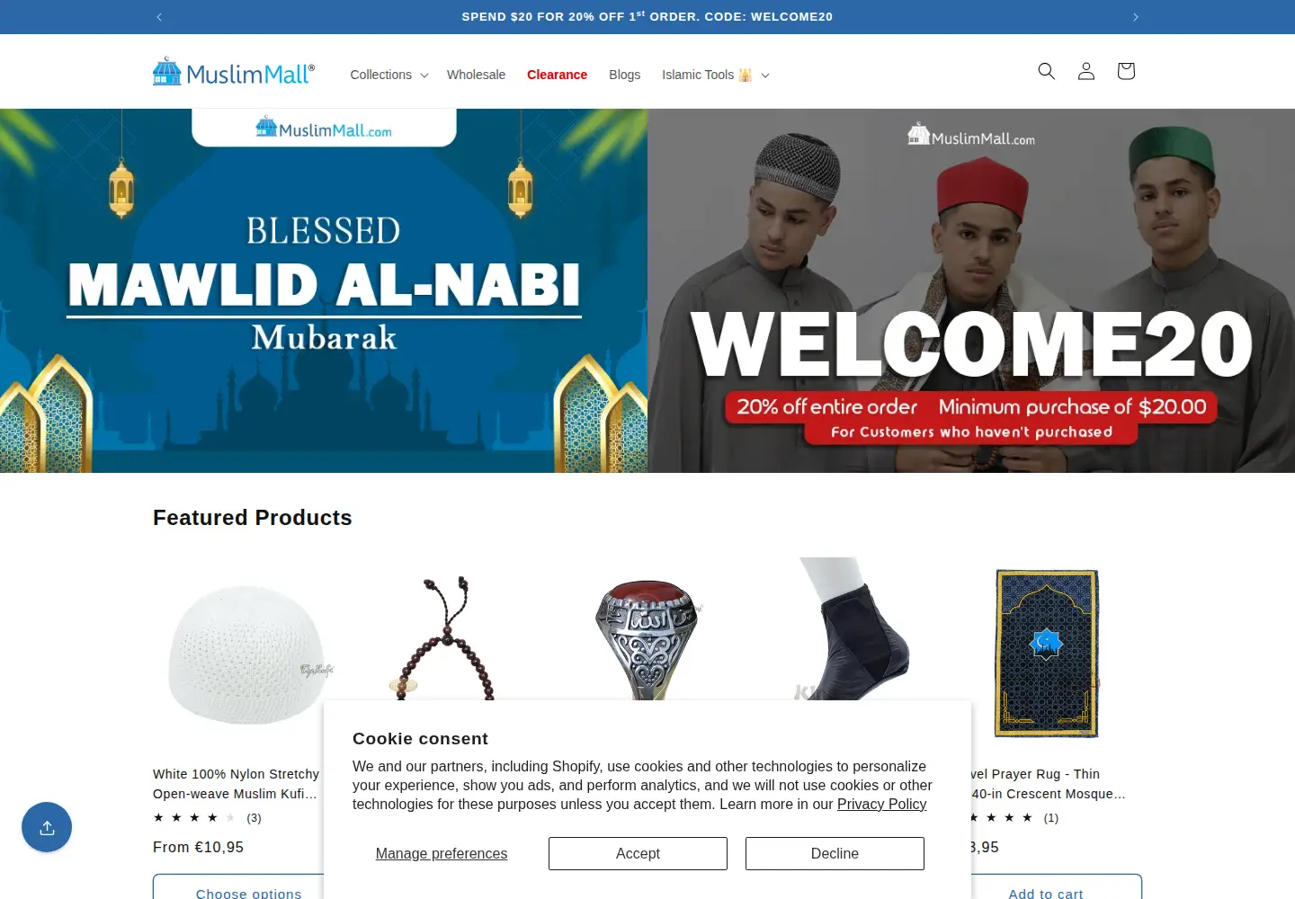 Captured homepage of muslimmall.com in the current scan