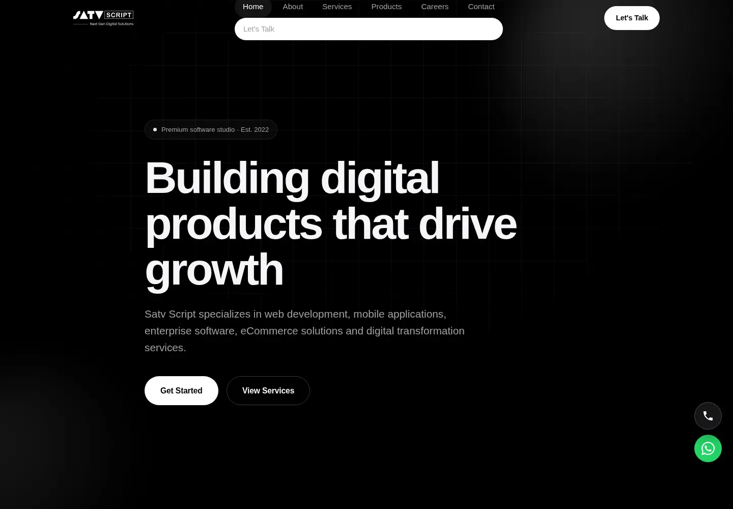 Captured homepage of satvscript.com in the current scan