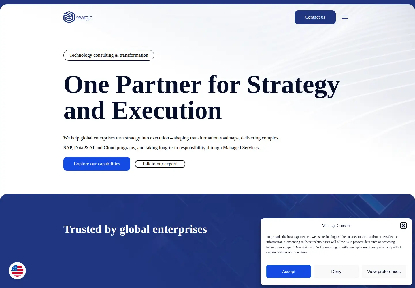 Captured homepage of seargin.com in the current scan