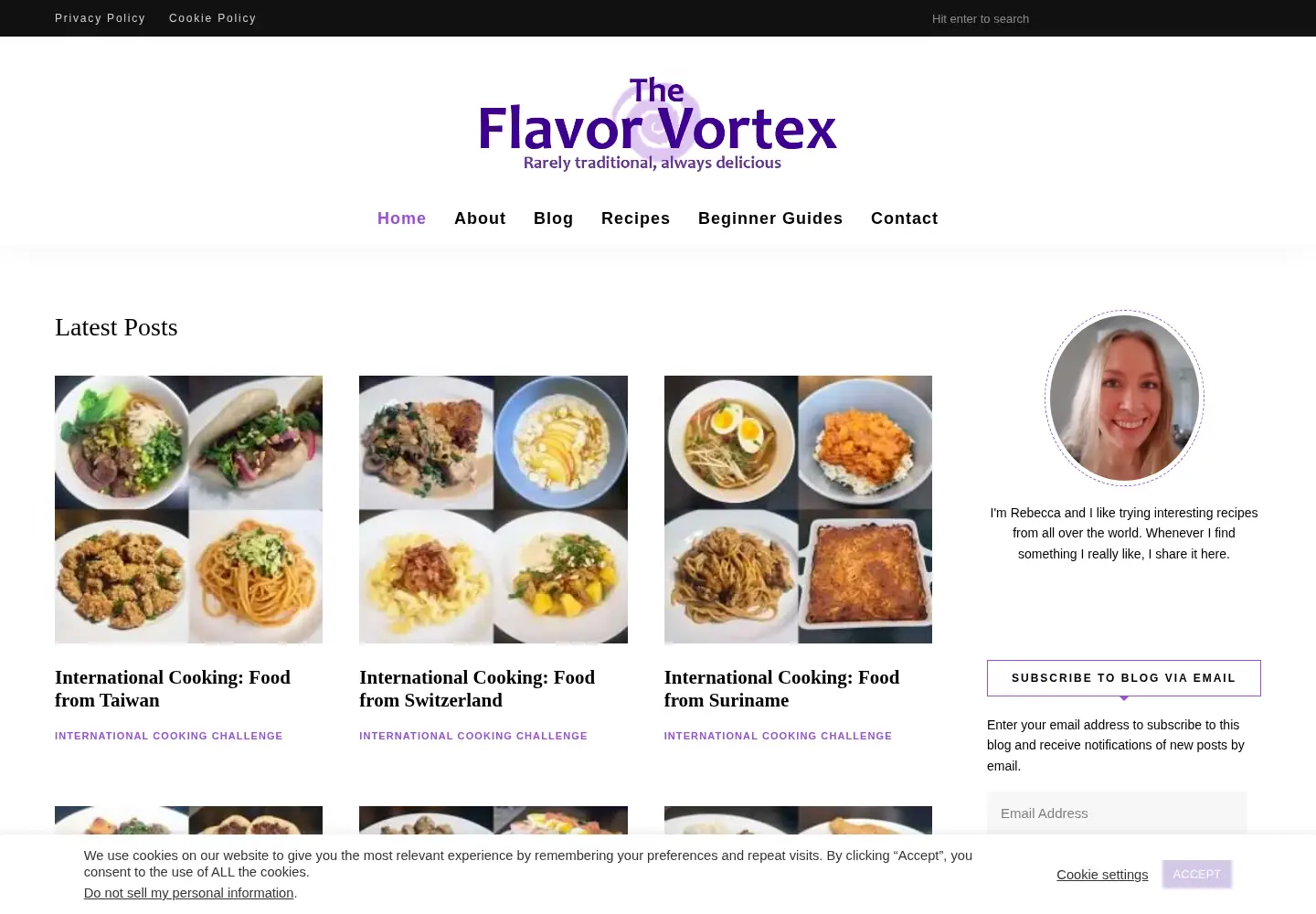 Screenshot of theflavorvortex.com