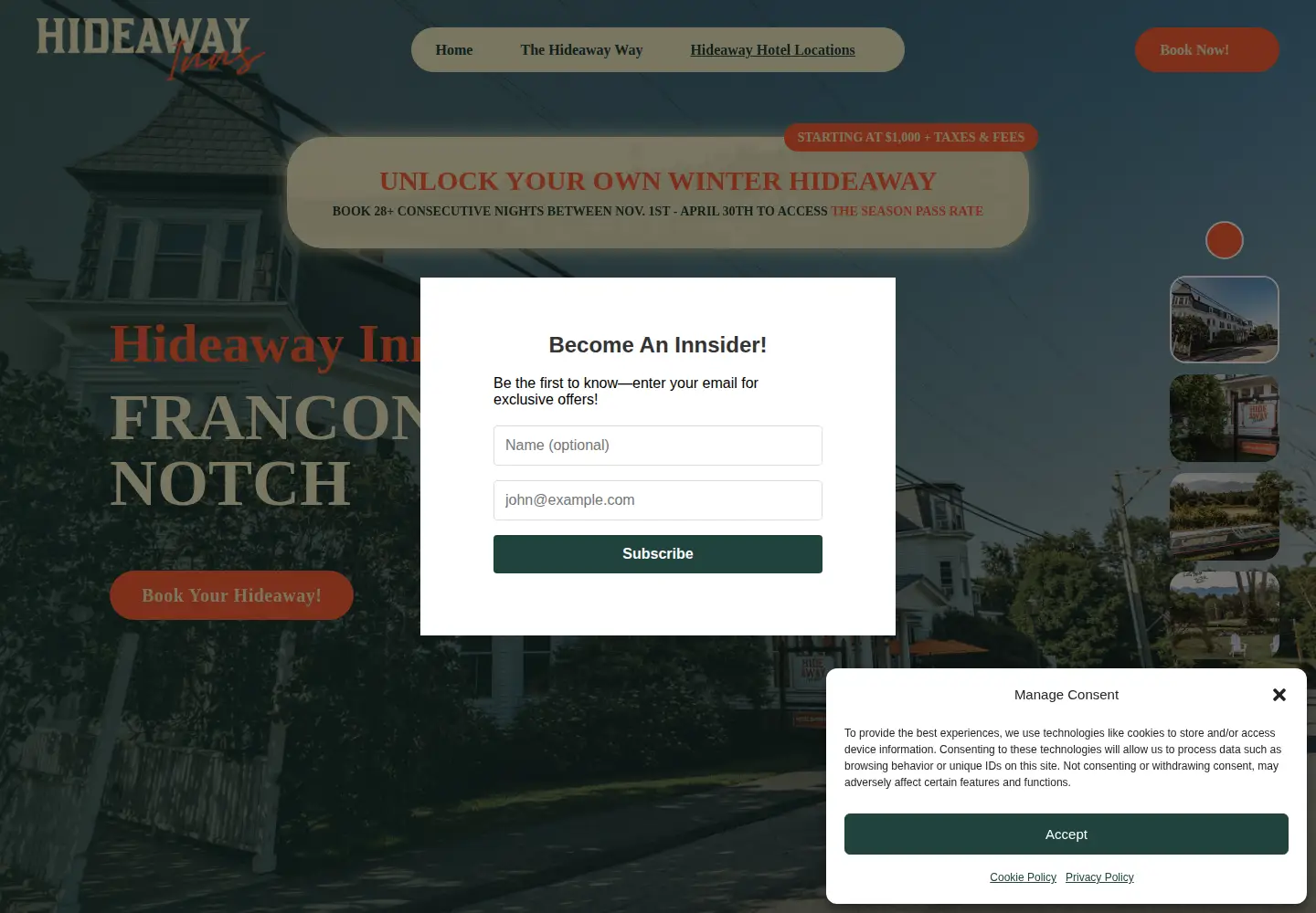 Screenshot of thesunsethillhouse.com
