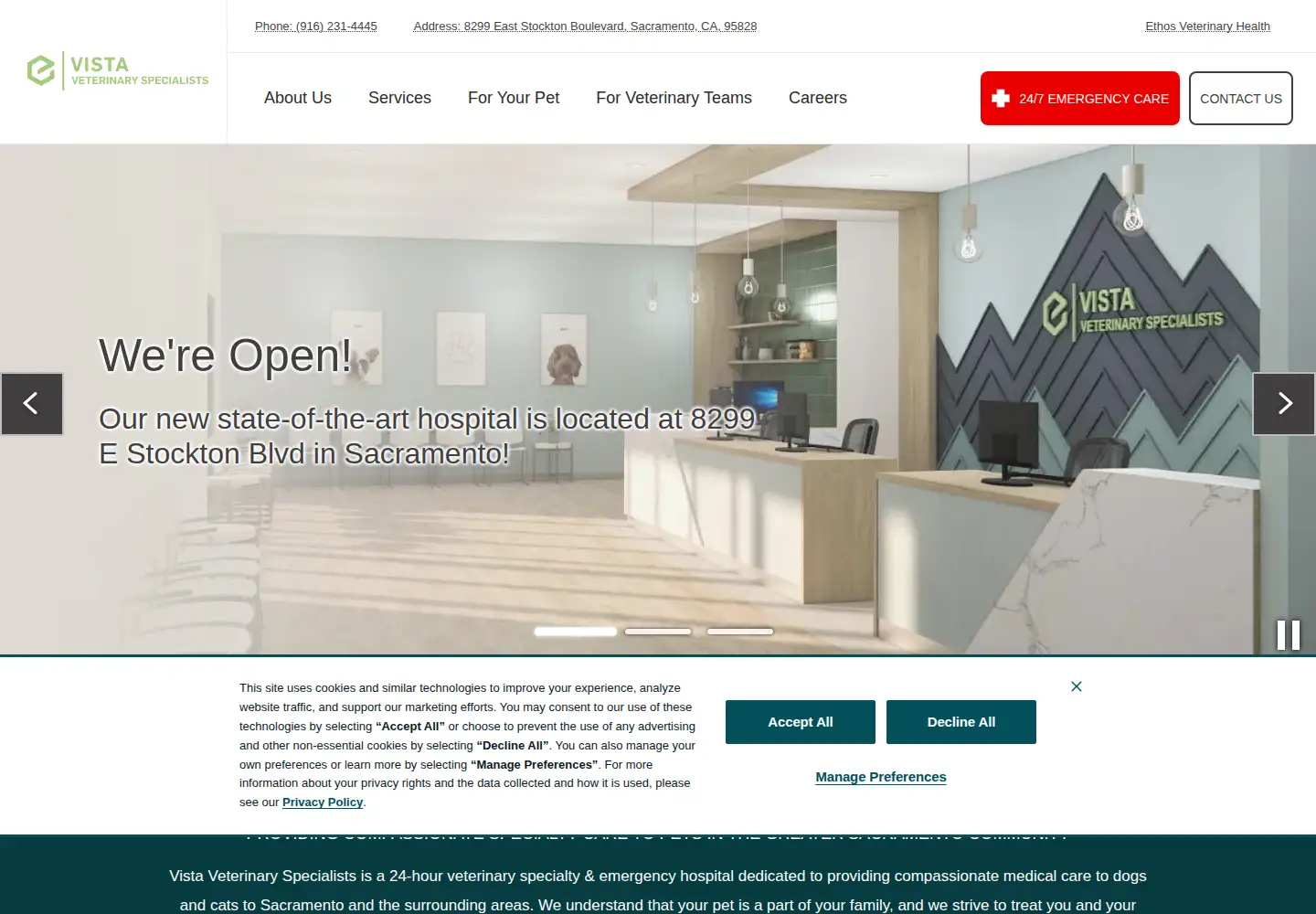 Screenshot of vistavets.com