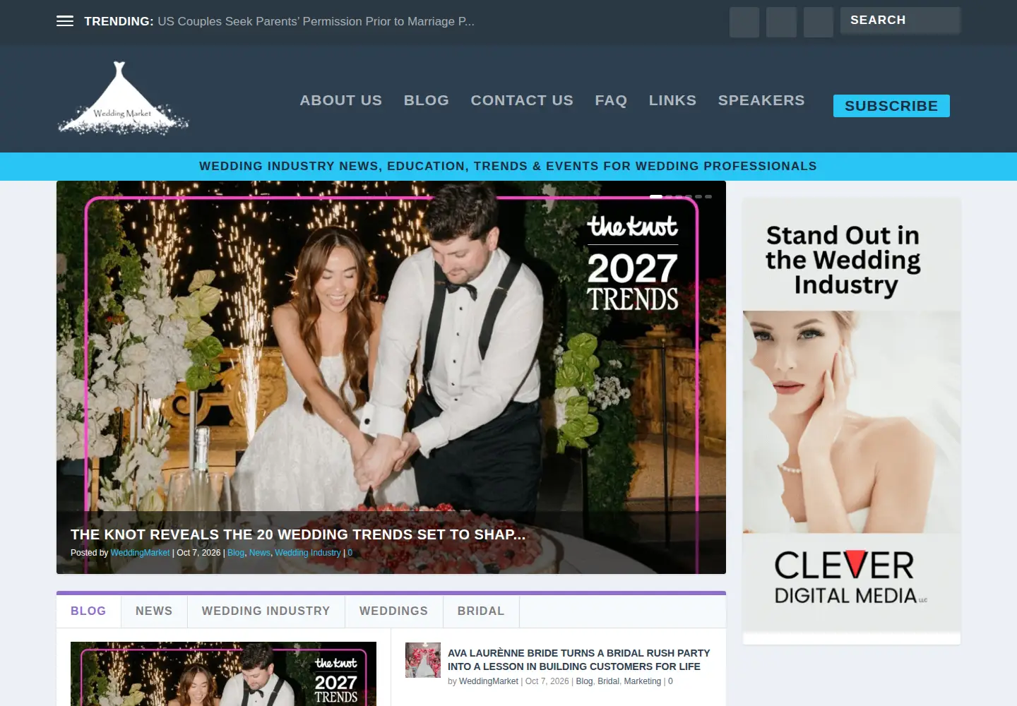 Screenshot of weddingmarketnews.com