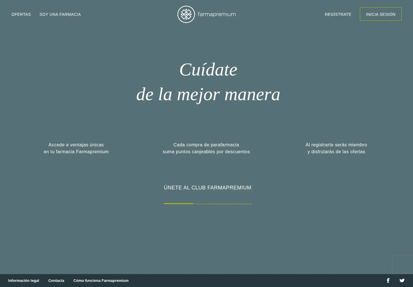Captured homepage of farmapremium.es in the current scan