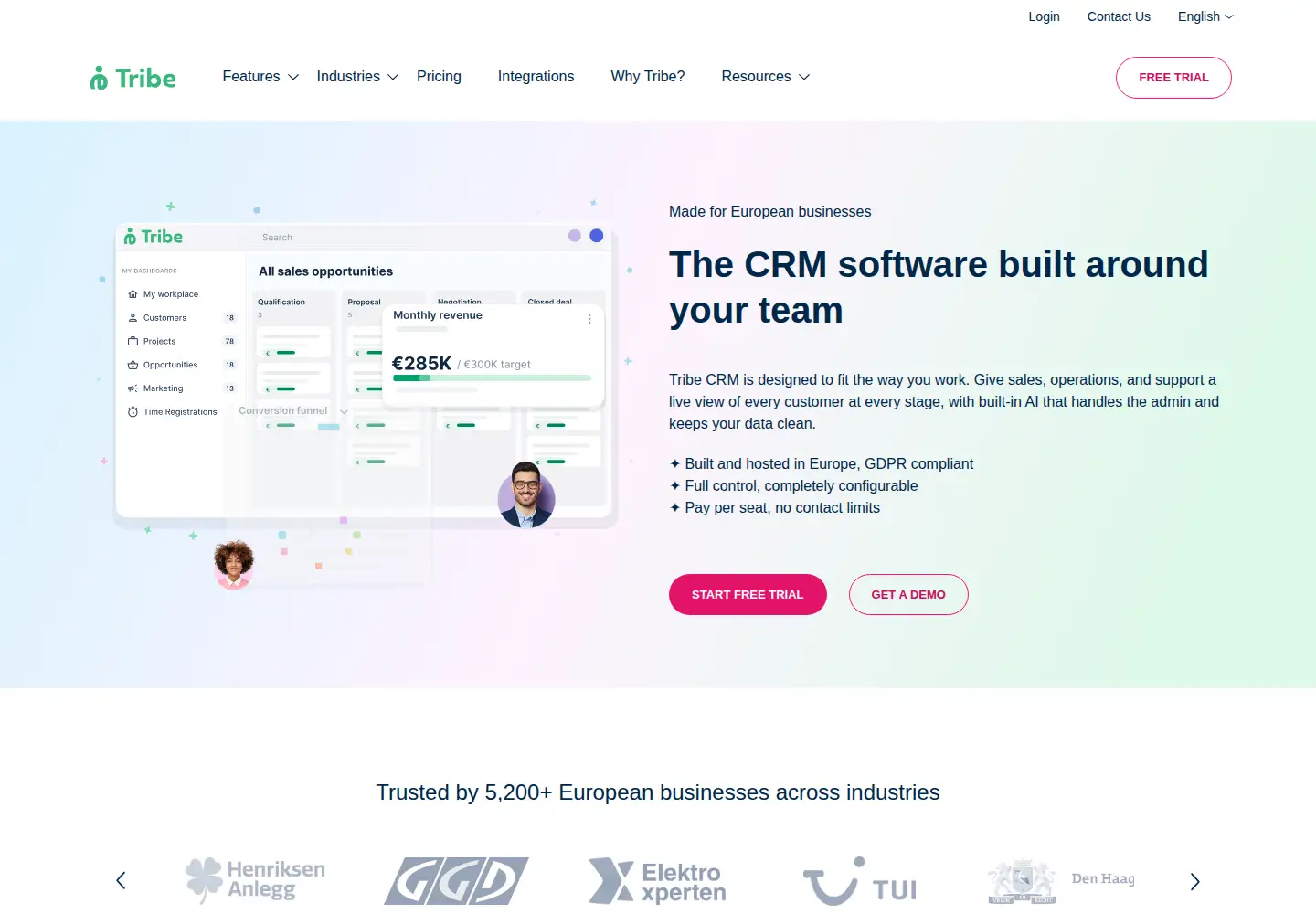 Screenshot of tribecrm.eu