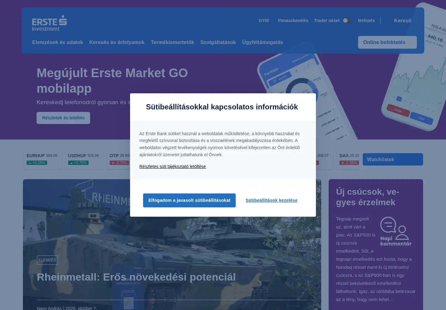 Screenshot of ersteinvestment.hu