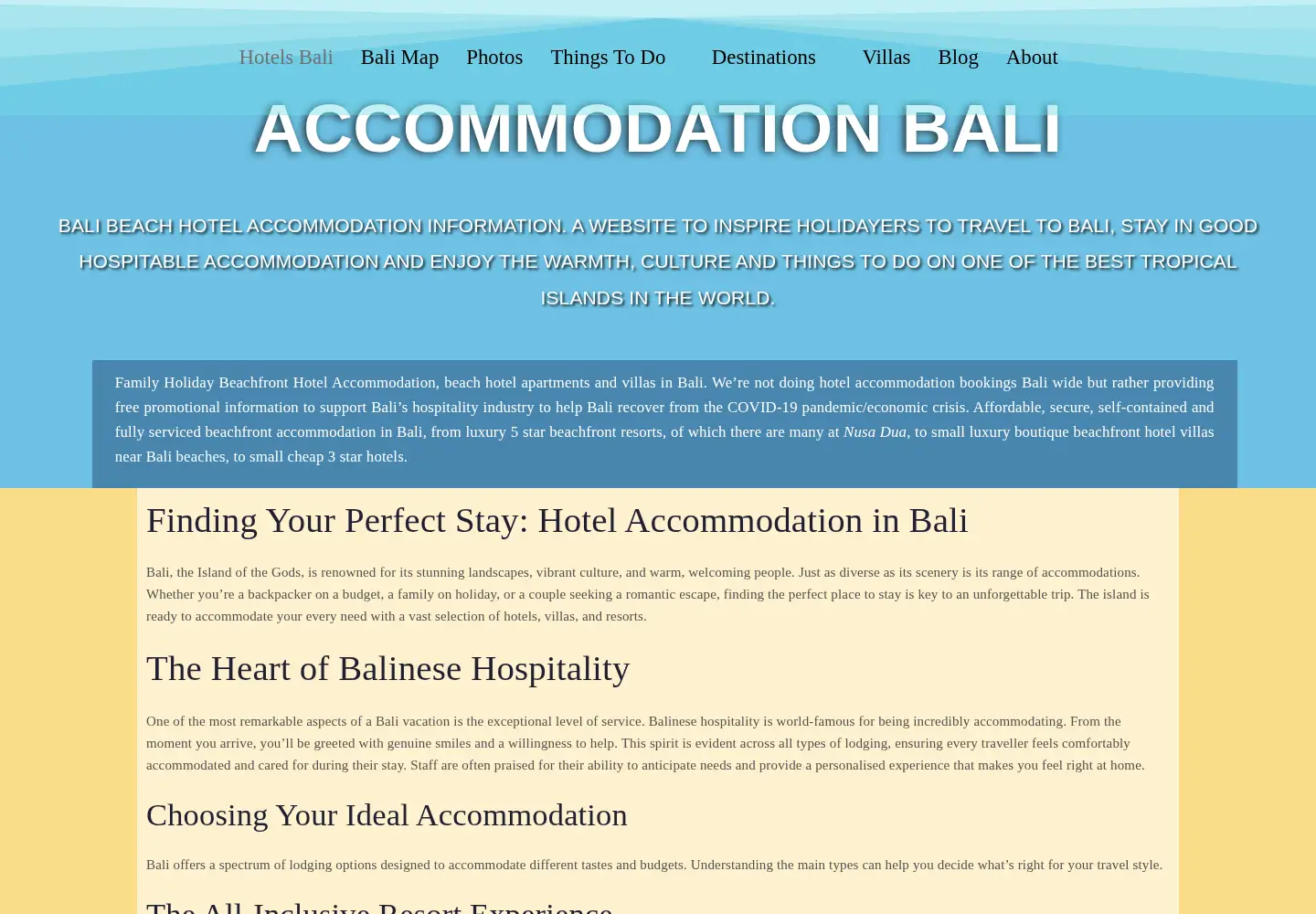 Screenshot of accommodationbali.info