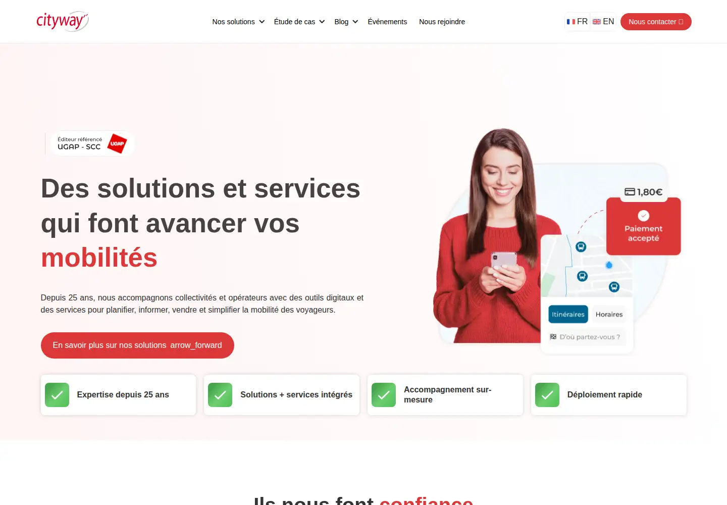 Captured homepage of cityway.io in the current scan
