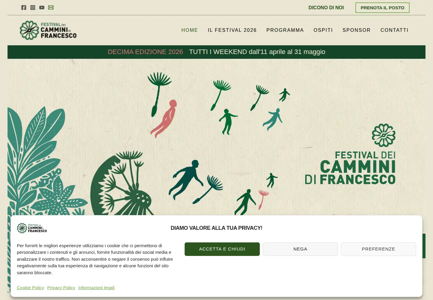 Screenshot of festivaldeicamminidifrancesco.it