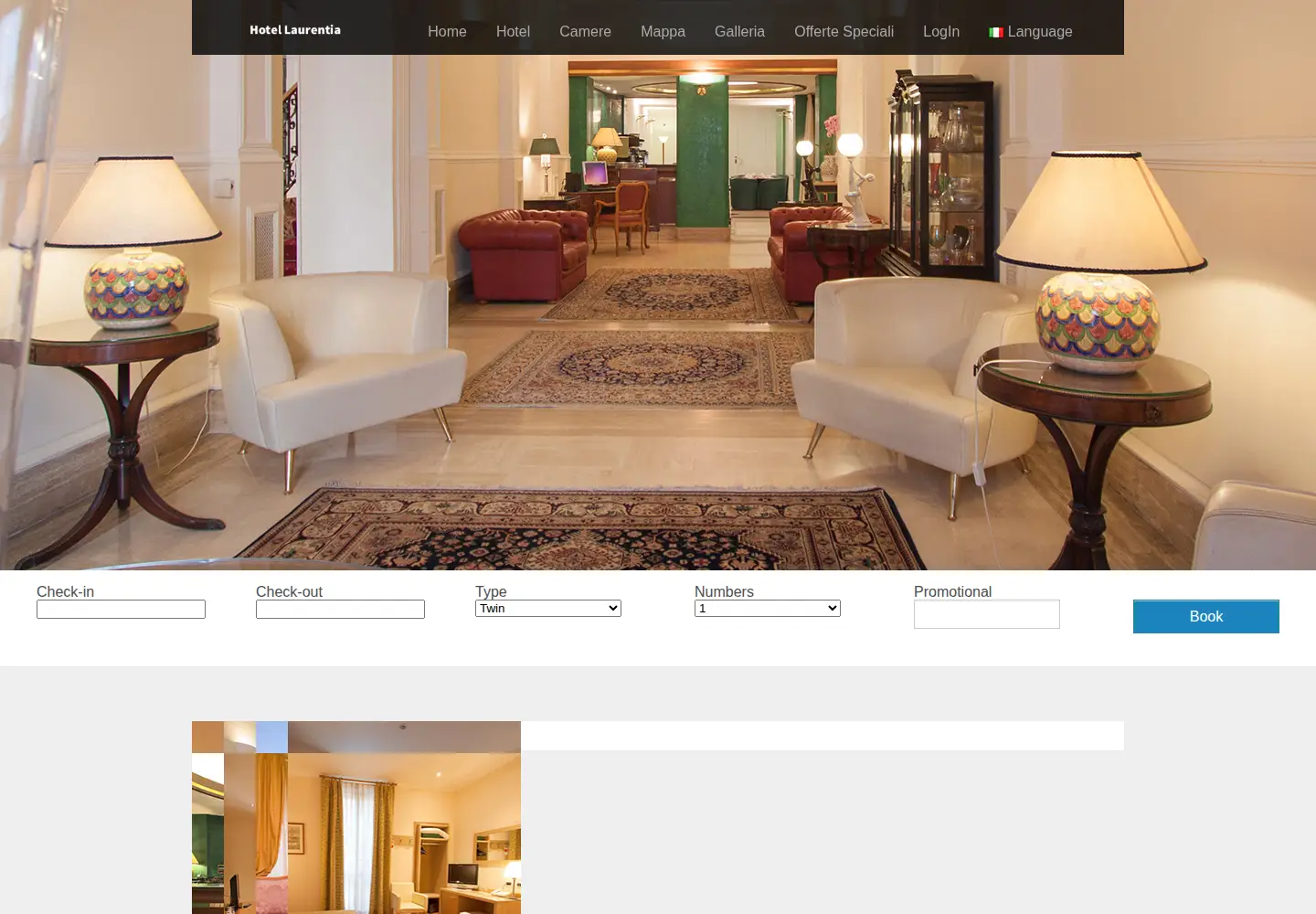 Captured homepage of hotellaurentia.it in the current scan