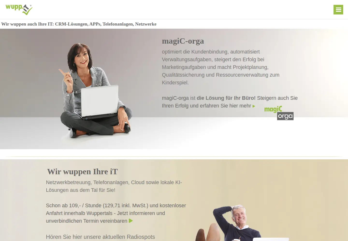Captured homepage of wupp.it in the current scan