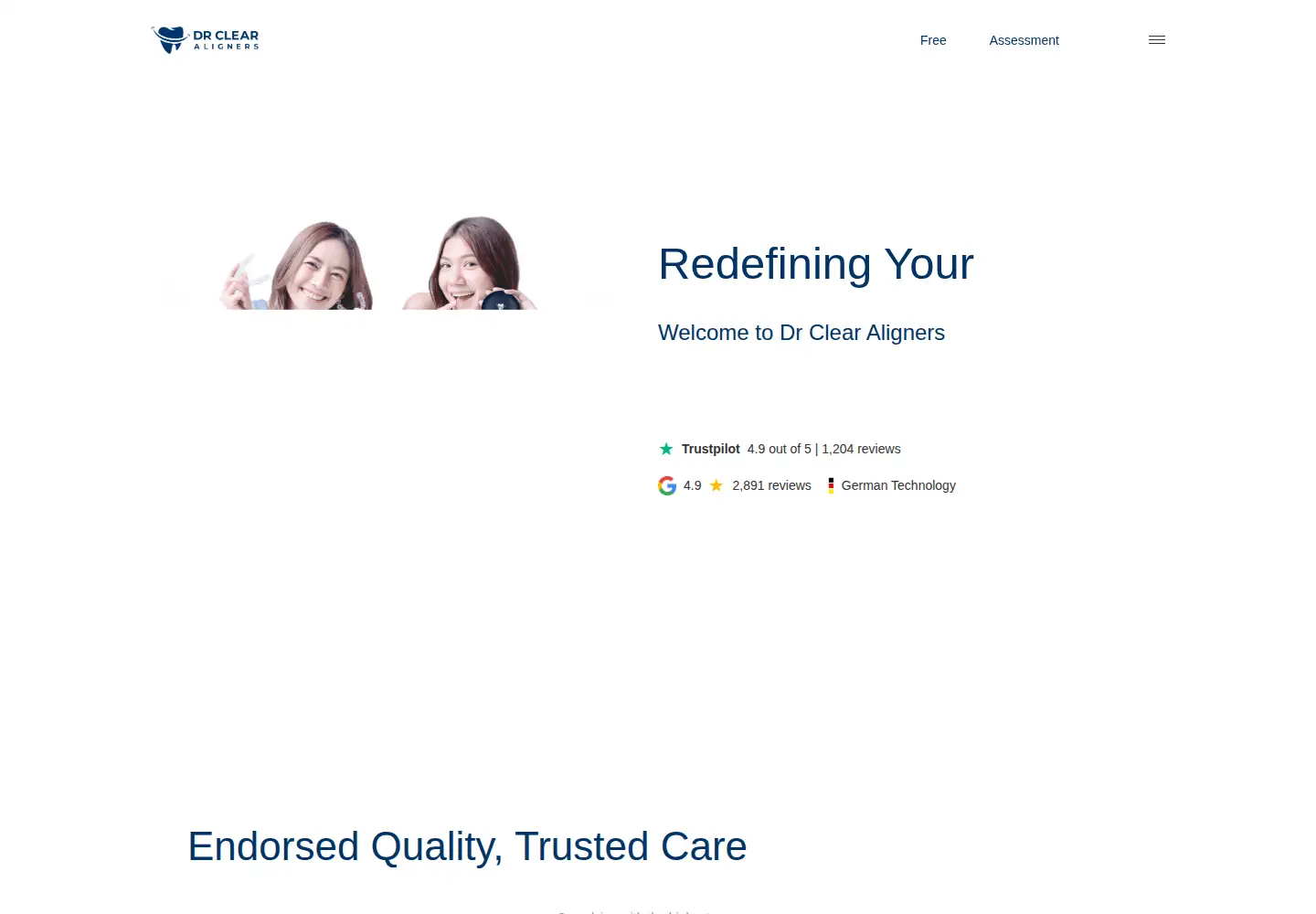 Captured homepage of drclearaligners.my in the current scan