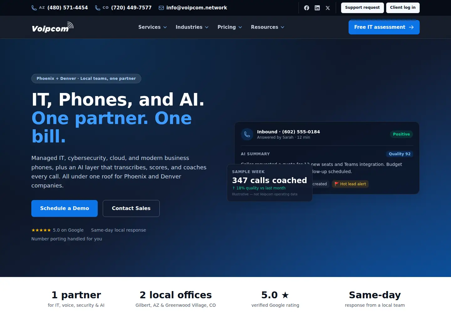 Captured homepage of voipcom.network in the current scan