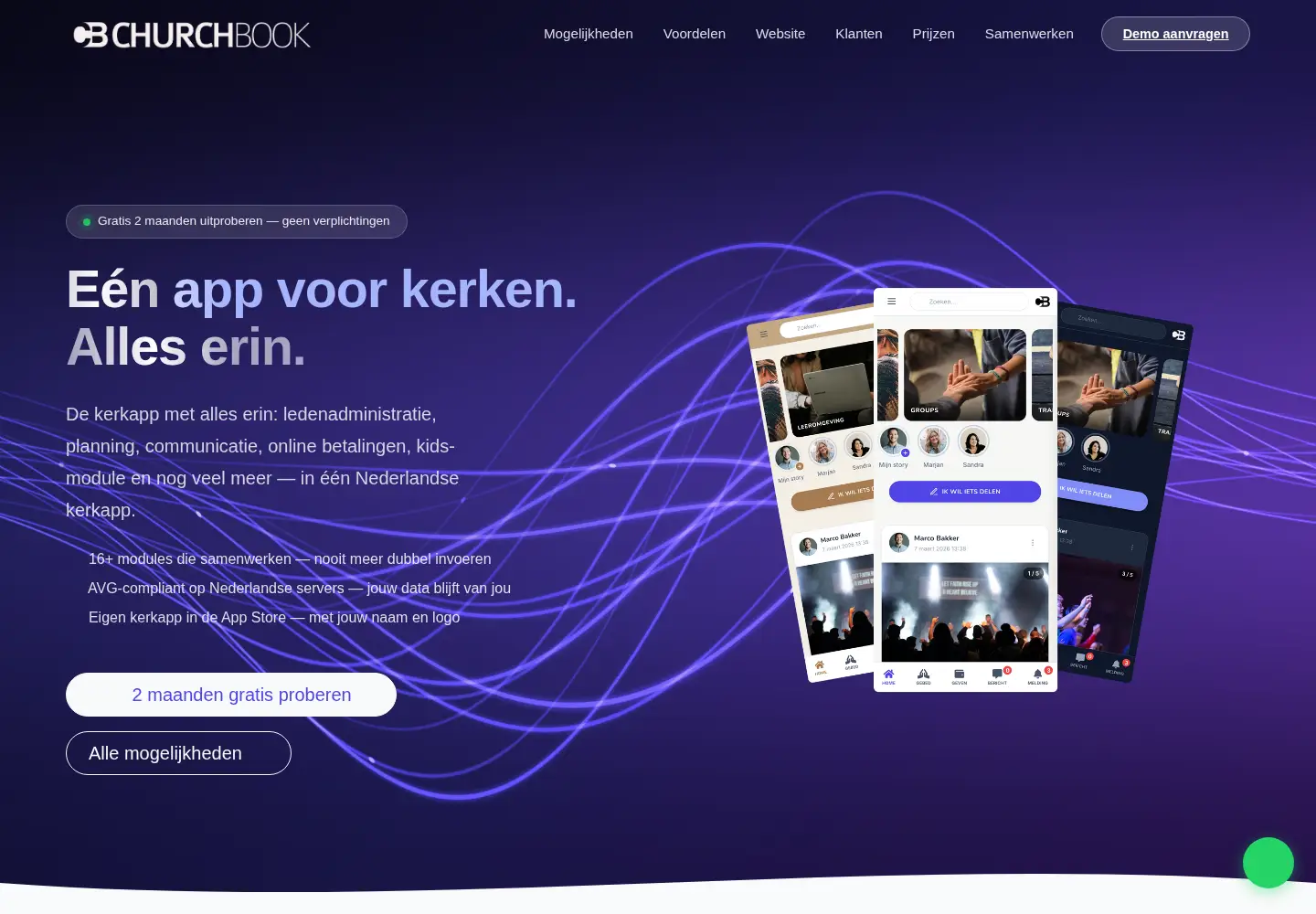 Screenshot of churchbook.nl