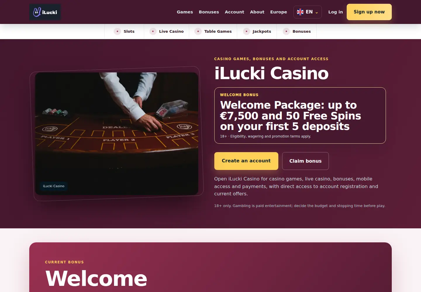 Screenshot of ilucki.eu