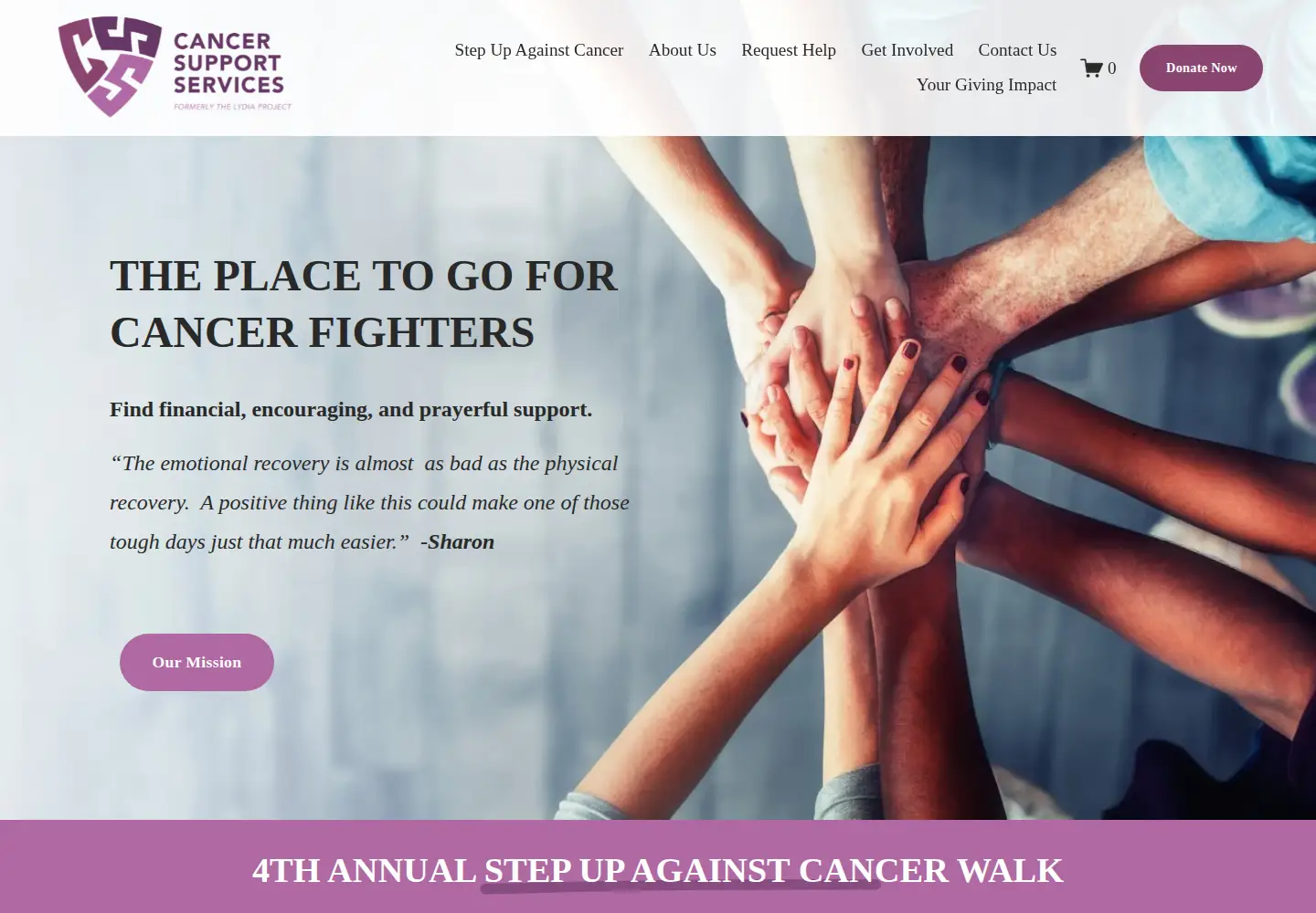 Captured homepage of cancersupportservices.org in the current scan