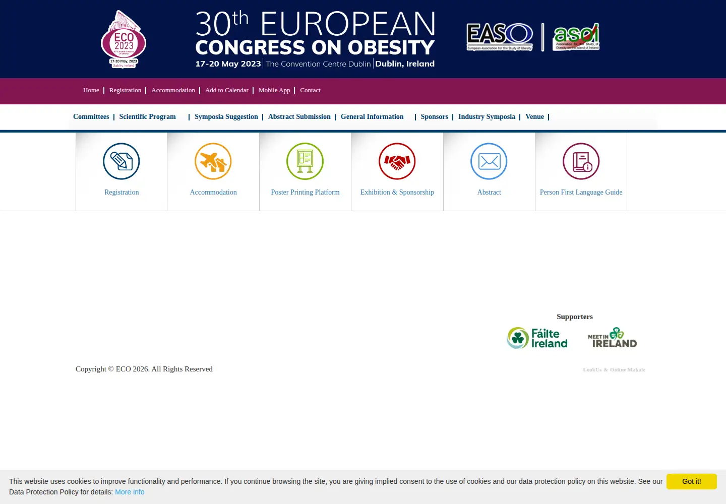 Captured homepage of eco2023.org in the current scan