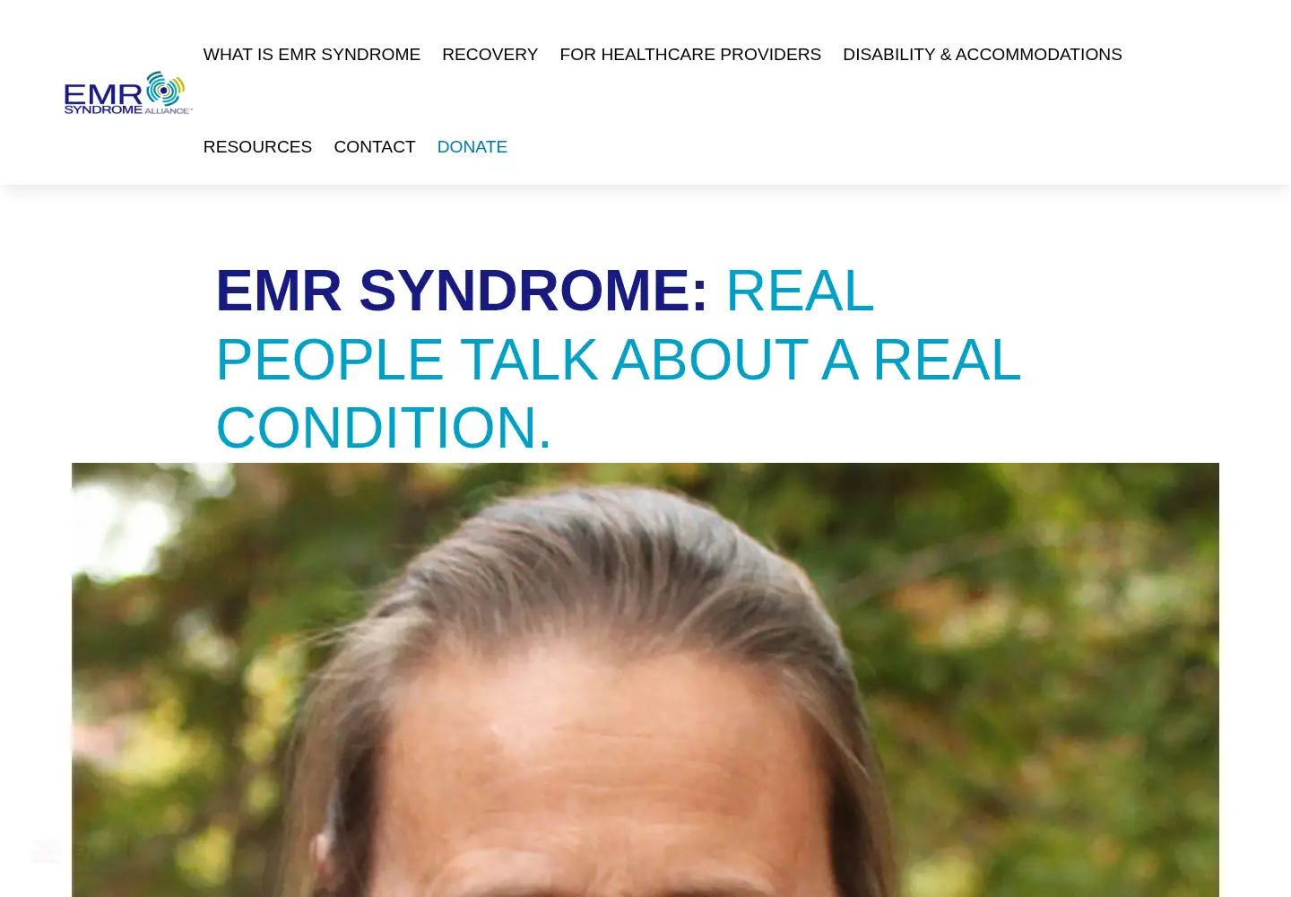 Captured homepage of emrsyndrome.org in the current scan