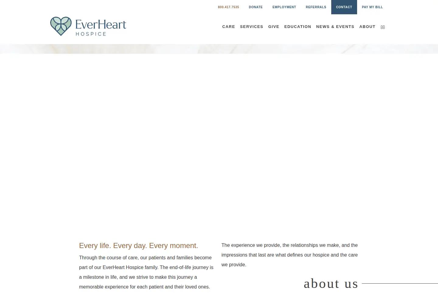 Screenshot of everhearthospice.org