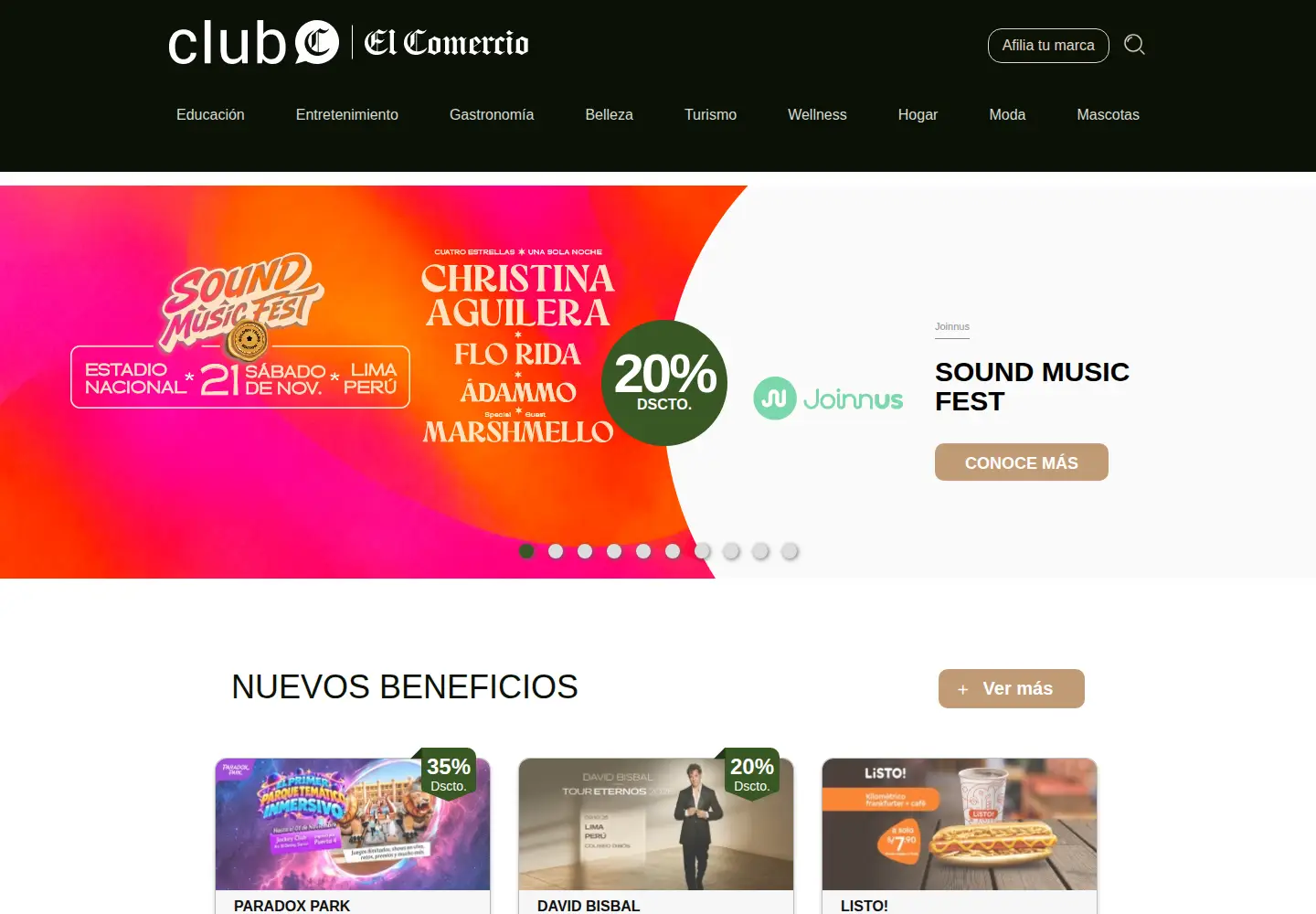 Screenshot of clubelcomercio.pe