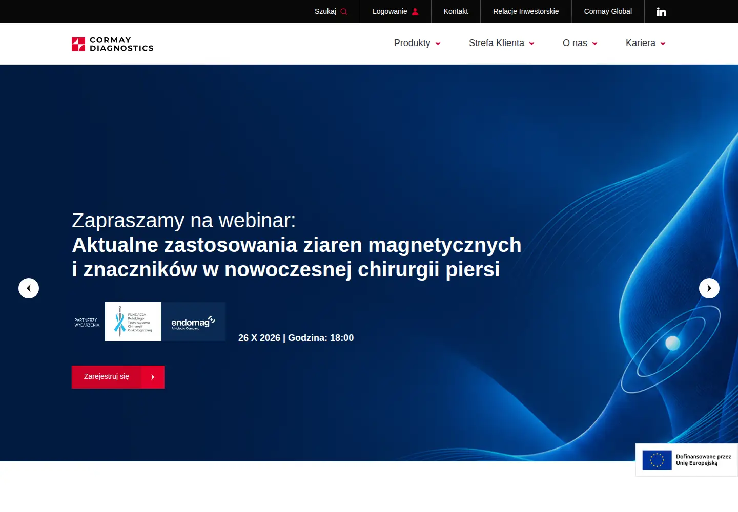 Captured homepage of cormay.pl in the current scan