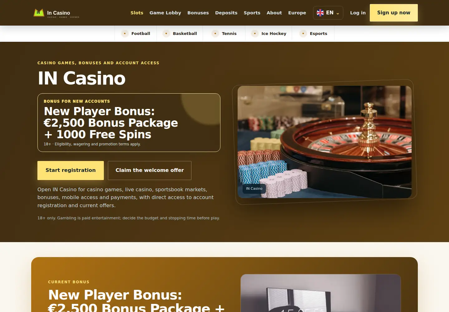 Screenshot of in-casino.eu