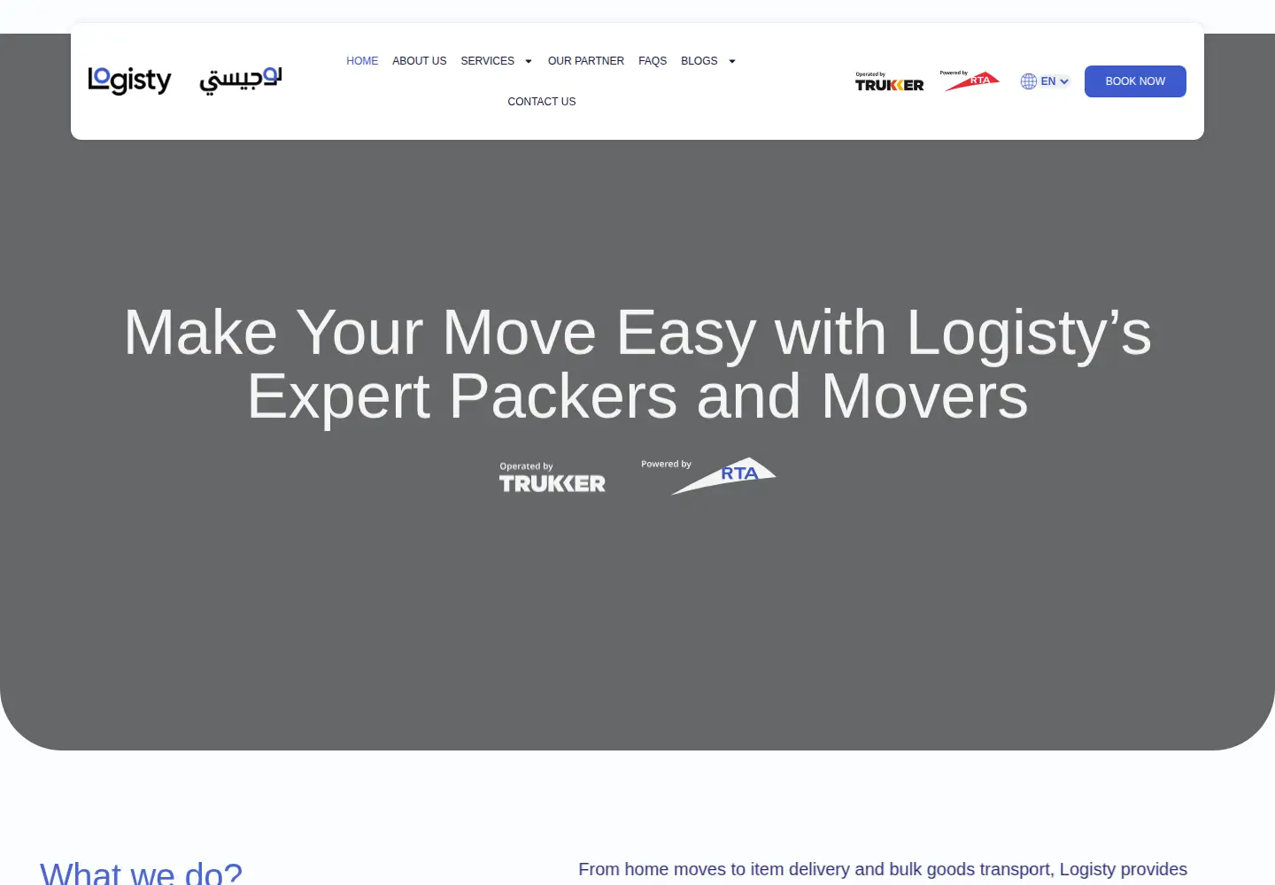 Captured homepage of logisty.ae in the current scan