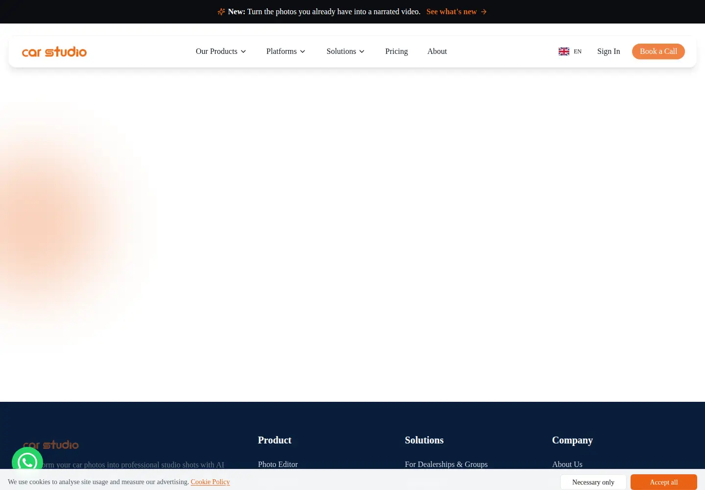 Captured homepage of carstudio.ai in the current scan