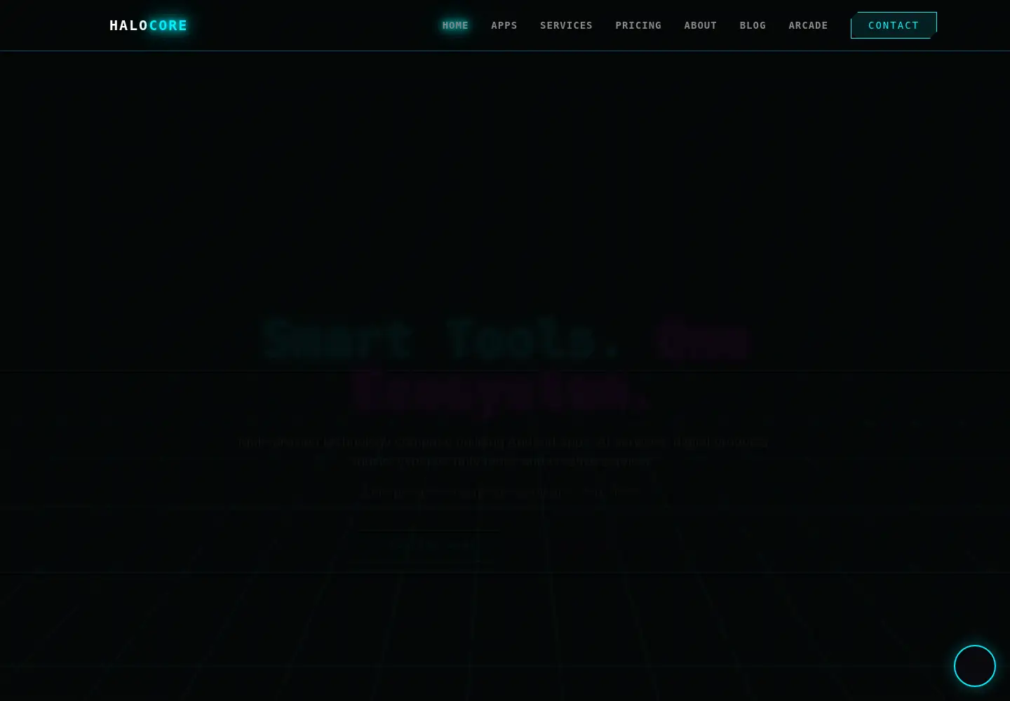 Captured homepage of halocore.ai in the current scan