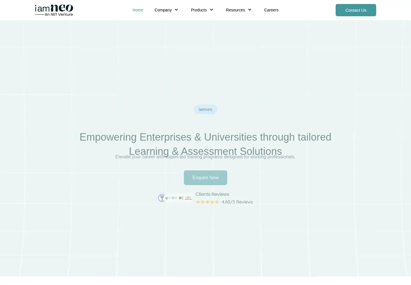Captured homepage of iamneo.ai in the current scan
