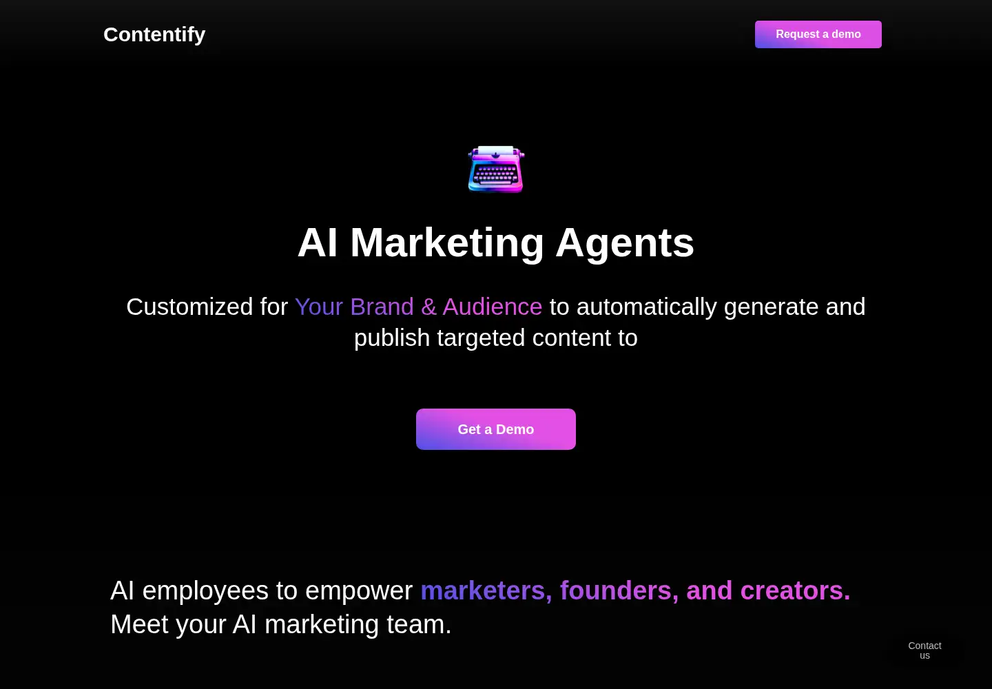 Screenshot of contentify.app