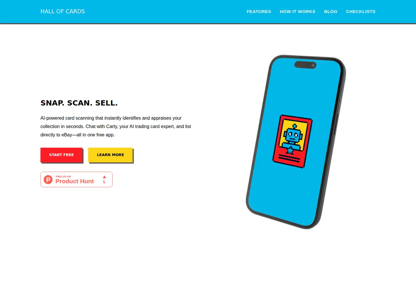 Screenshot of hallofcards.app