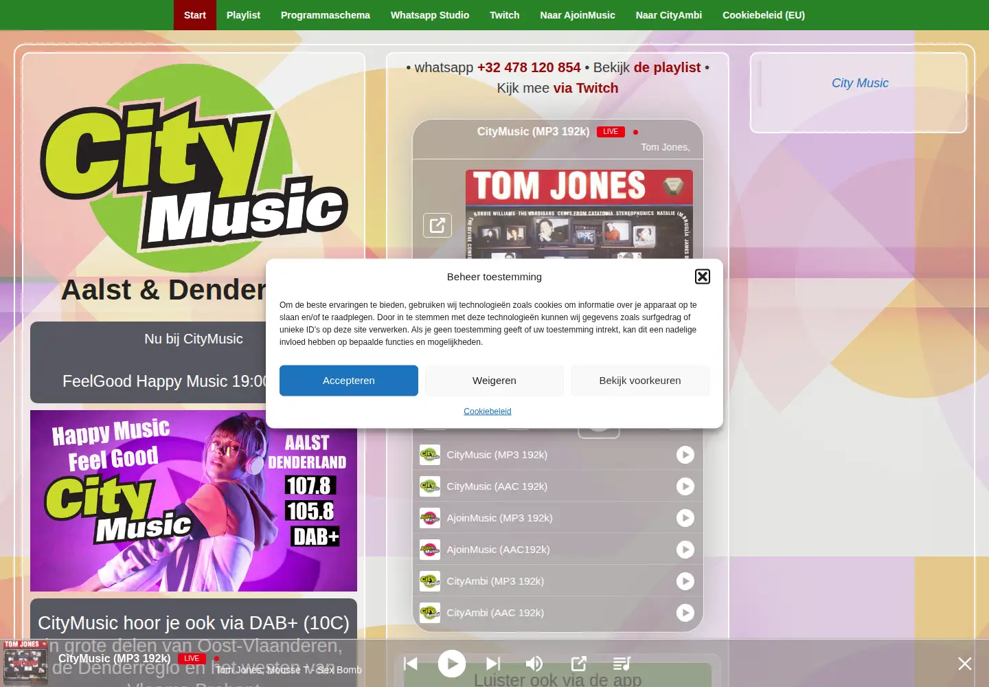 Screenshot of citymusic.be